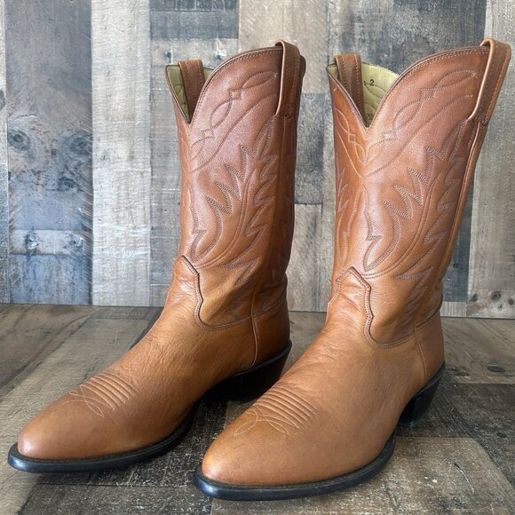 Nocona Round Toe Brown Western Cowboy Boots Mens 10.5 D - Picture 1 of 12